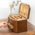 thumbnail image 7 of Hexagonal Solid Wood Jewelry Box Storage With Lock Eye Earrings Necklace Large Capacity Simple Retro, 7 of 7