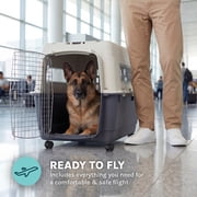 SportPet Designs Airline Approved Plastic Dog Kennel with Wheels, XX-Large