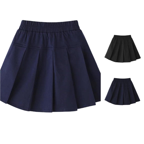 Shachafan Girls Pleated Skirt Elastic Waist School A Line Skirt For Toddler Kids Children Fall Casual Outfits Long Sleeve Rompers for Girls