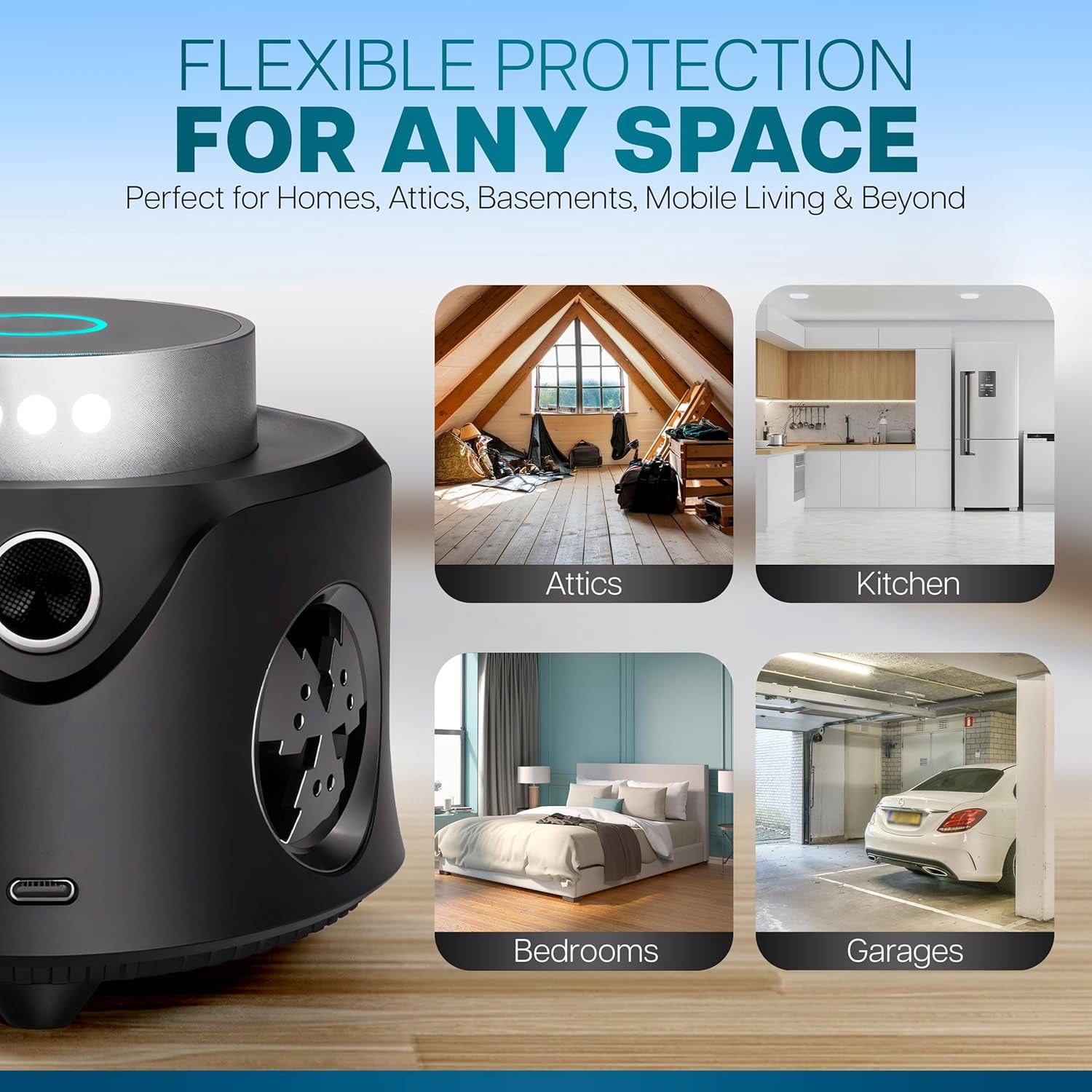 Powerful Ultrasonic Mouse and Rat Repeller, 360° Ultrasonic Rodent Repeller with Remote Control