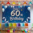 thumbnail image 5 of Sparkling Blue Silver 60th Birthday Banner Backdrop Background Party Supplies Photography Props Birthday Decoration Birthday Party Decorations, 5 of 7