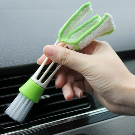 Double-head Microfiber Car Cleaning Brush Air-condition Outlet Dashboard Clean (Best Way To Clean Car Dashboard)