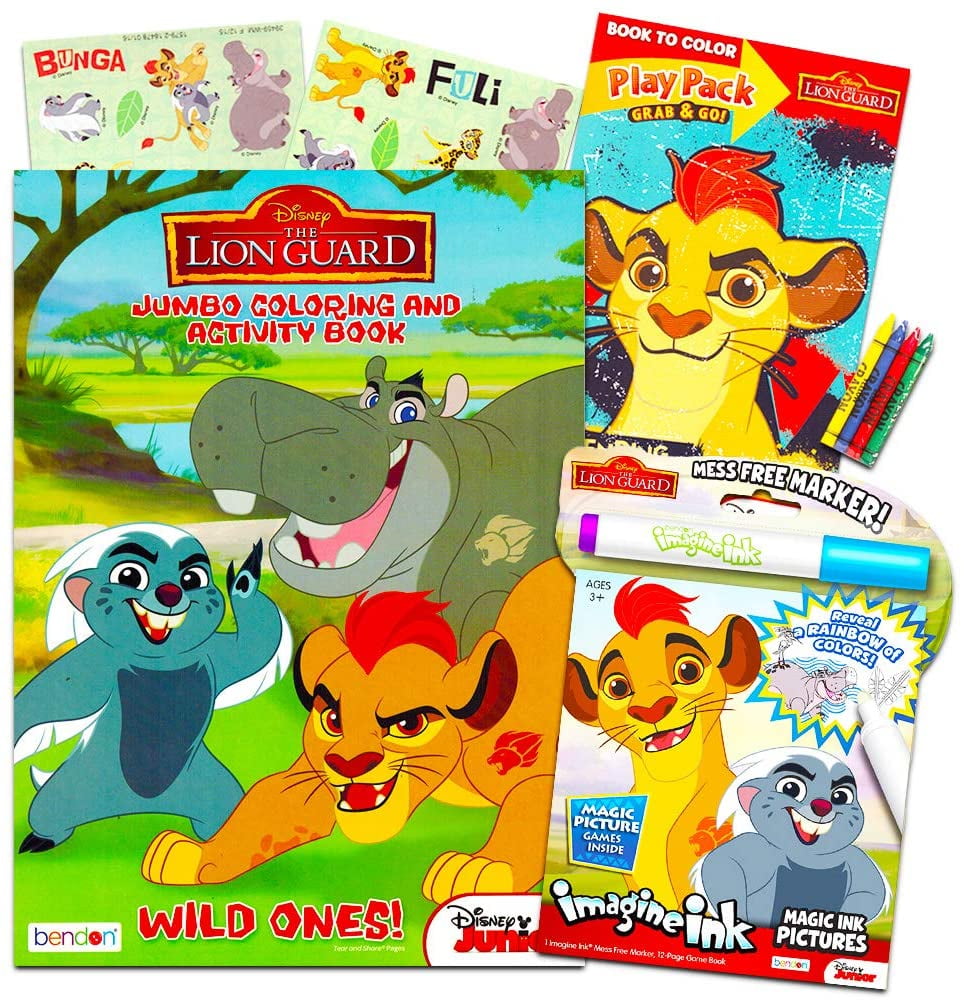 Disney Junior Lion Guard Coloring and Activity Book Set -- Lion Guard Imagine Ink Book, Jumbo Coloring Book and Play Pack with Stickers (Party ...