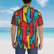 thumbnail image 4 of Fotbe Colorful Arrow Graffiti Pattern Camisa Hawaiana para Hombre Unisex – Camisa Casual de Verano con Botones de Manga Corta de Algodón y Lino,3X-Large, 4 of 7