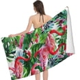 thumbnail image 2 of Palmetto Leaf Flamingo Microfiber Sand Free Beach Towel Thin Pool Towel Large Lightweight Absorbent Beach Towels for Travel Swim Pool Gym Beach Essentials Accessories, 2 of 8