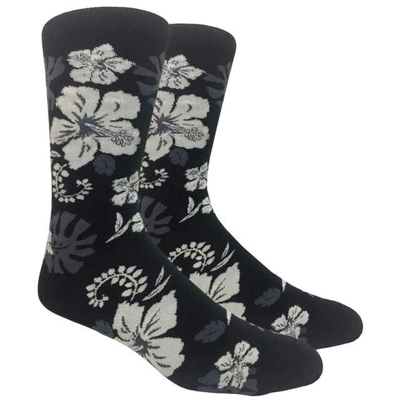 Aloha Chaussettes Hawaïennes à Motif Floral d'Hibiscus (Adulte, Grand)