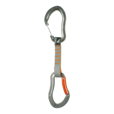 Fusion Climb 11cm Quickdraw with Techno Zoom Gray Wire Gate Carabiner/Techno Zoom Orange Bent Gate