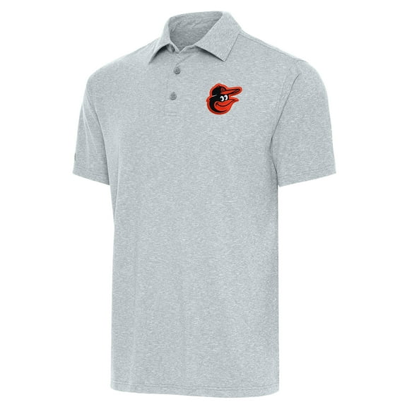 Men's Antigua Heather Gray Baltimore Orioles Par Polo