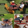 thumbnail image 3 of American Flag Round Fitted Tablecloth with Elastic Edge Blue Red USA Flag Retro Hockey Star Wood Grain Table Cover Fit for 45"-54" Tables Waterproof Tablecloths for Dinner Camping Picnic, 3 of 9
