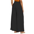 thumbnail image 3 of Baywell 2024 Women Pants Summer and Autumn High-waisted Pleated Elastic Waist Ties Wide-legged Pants Solid Color Loose Casual Pants S-3XL, 3 of 6