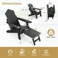 thumbnail image 3 of Gymax 2 Pcs Chaise Adirondack Pliante Hanches Chaise de Foyer avec Dossier Réglable Noir, 3 of 10