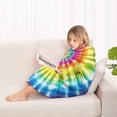 thumbnail image 4 of Rainbow Tie Dye Mandala Pattern Blanket Hoodies for Kids 6-13YR Oversize Wearable Blanket Hoodies for Boys Girls Teens, 4 of 7