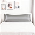thumbnail image 2 of Ntbay Ultra Soft Satin Long Body Pillowcase with Envelope Closure, Cooling and Smooth Body Pillow Cover for Hair and Skin, 20" x 54", Gray, 2 of 5
