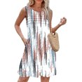 thumbnail image 6 of Women's Summer Dresses 2025 Casual Sleeveless Floral Print Tank Loose Sundress with Pocket, 6 of 6