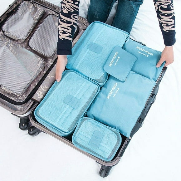 6Pcs Imperméable Cube Vêtements de Voyage Sacs de Rangement Sac Organisateur de Bagages Emballage