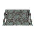 thumbnail image 1 of YFYANG Washable Heat-Resistant Placemats, 70% PVC/30% Polyester, Paisley Floral Pattern Kitchen Table Mat, 12" x 18" 6 Pcs, 1 of 6