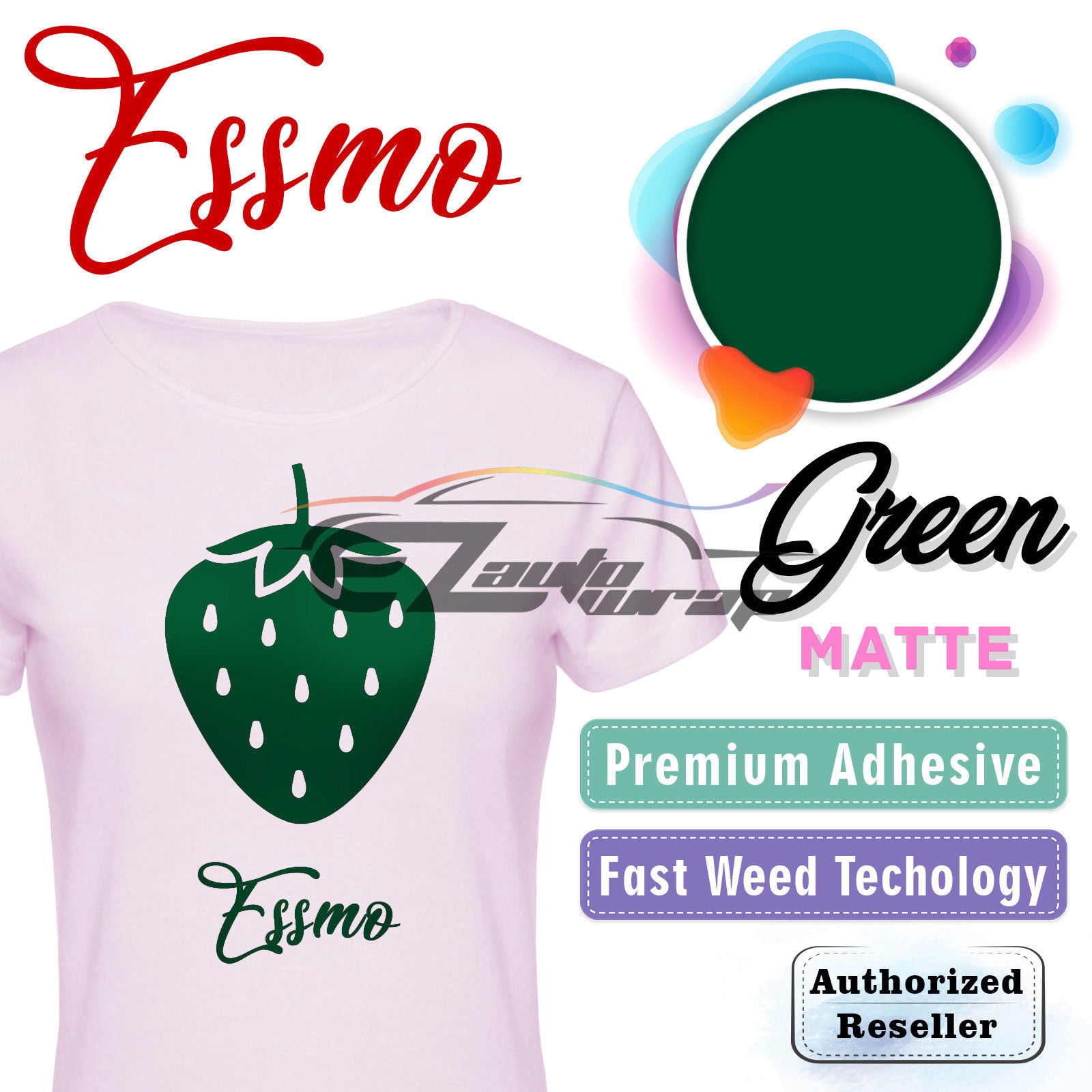 ESSMO Green Matte Solid Heat Transfer Vinyl HTV Sheet T-Shirt 20" Wide Iron On Heat Press DP20 20"x480"