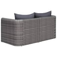thumbnail image 3 of vidaXL Garden Corner Sofas 2 pcs Grey Poly Rattan, 3 of 5