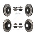 thumbnail image 1 of Transit Auto Front Rear Coated Drilled Slotted Disc Brake Rotors and Ceramic Pads Kit for Car Ford Focus KDC-100317, 1 of 11