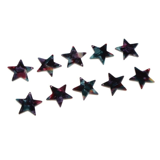 10 pcs Bricolaje Colgantes de licencia de Acetato, Forma de Estrella, Seleccionables Púrpura Yuyangstore Estrella de la joyería de bricolaje