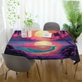 thumbnail image 6 of Mountain at Sunset Rectangle Tablecloth Waterproof Polyester Table Clothative Stain Resistant & Wrinkle Resistant Washable Table Cover for Dining Table/Party/Camping 60x60 Inch Decor Gift, 6 of 7