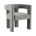 thumbnail image 4 of SAFAVIEH Couture Deandre Contemporary Velvet Solid Dining Chair, Slate Grey, 4 of 5