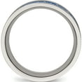 thumbnail image 2 of Stainless Steel Polished Blue Carbon Fiber Inlay Textured Edge 8mm Band (Size 12.5) Made In China sr578-12.5, 2 of 5