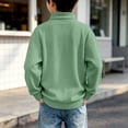 thumbnail image 4 of mgoYE Boys Quarter Zip Pullover Long Sleeve Corduroy Shirts Oversized Sweatshirts Kids Preppy Clothes Teens Hoodie 4-15T(Green,5-6 Years), 4 of 6