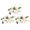 thumbnail image 1 of Anillos de vela de 3 piezas coronas artificiales Rose Flower Anillo de velas para la mesa de bodas Decoración del hogar, 1 of 8
