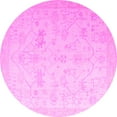 thumbnail image 1 of Ahgly Company Indoor Round Oriental Pink Traditional Area Rugs, 7' Round, 1 of 4