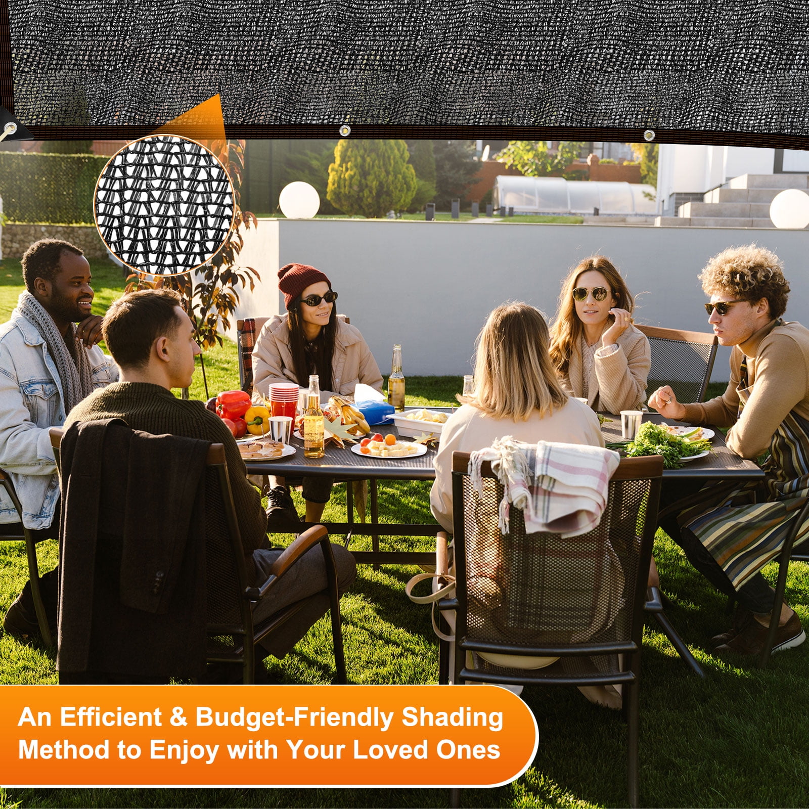 Uxcell 40% Sun Shade Cloth for Garden, HDPE 10x13 FT Sun Shade Net with Reinforced Grommets for Patio/Greenhouse [Black]