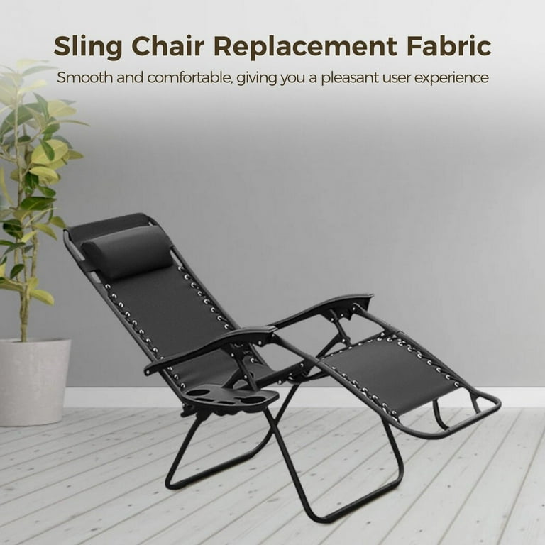 Zero Gravity Replacement Fabric 63 x 17 Textilene Sling Chair Replacement Fabric with 4 Bungee Cords Recliner Chair Replacement Fabric Kit for