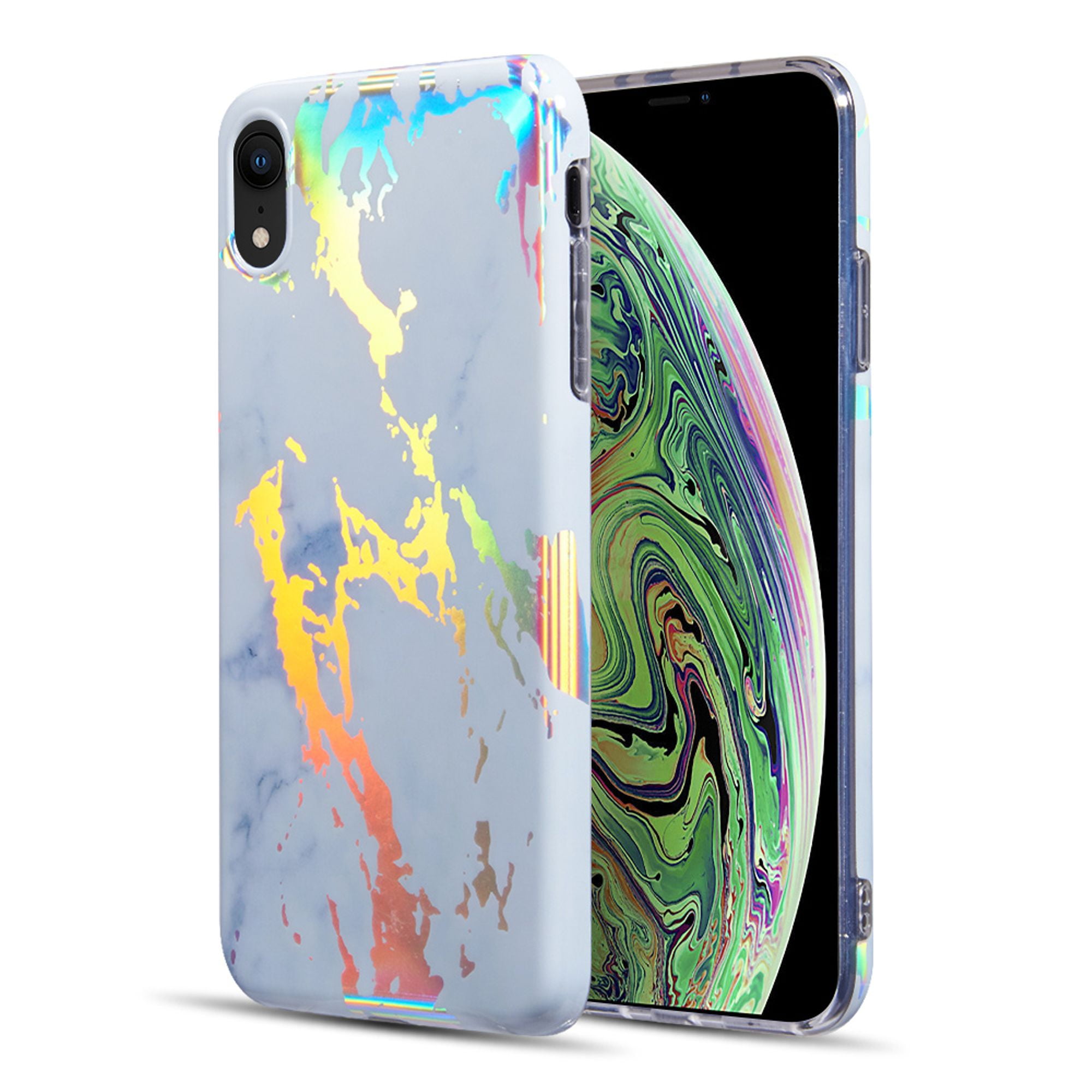 For Apple iPhone XR Case, by Insten Lightning Marble TPU Rubber Candy