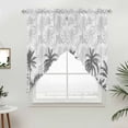 thumbnail image 5 of Palm Trees Kitchen Window Curtains, Swag Curtains Valance for Bedroom Living Room Bathroom, Black Grey Tropical Plants Summer Forest Rod Pocket Window Treatment Curtain Block Drapes 2 Panels 36"x63", 5 of 9
