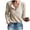 Khaki, variant on LEAVINGSUO 2026 Fall Womens Tops Plus Fashion Women Casual Buttoned V-neck Long-sleeved Blouse
