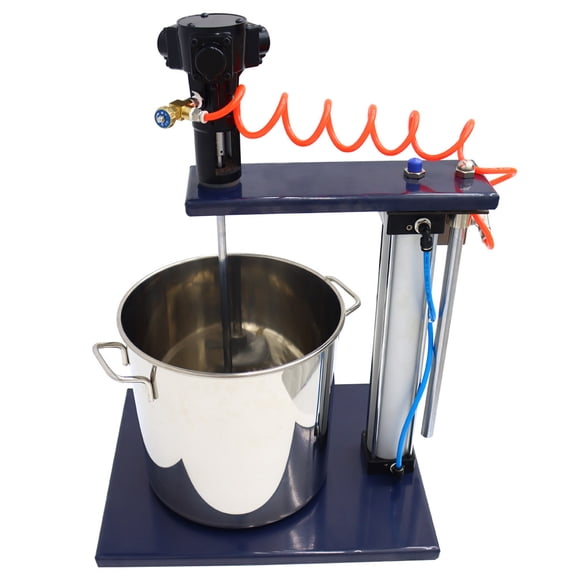 PreAsion 5 Gallon Guide Rail Pneumatic Mixer Paint Agitator Stirrer Tool with Container Barrel Rail Lifting