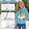 thumbnail image 5 of Psesaysky Boys Girls Hoodies Capybara Palm Tree Printed Cute Hooded Jacket Lightweight 14-16 Years Long Sleeve Zip Up Sweatshirt for Kids, 5 of 7