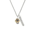 thumbnail image 2 of Delight Jewelry Goldtone Star of David with Blue Crystal Spinner Silvertone Fearless Bar Charm Necklace, 23", 2 of 4