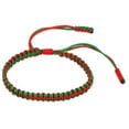 thumbnail image 1 of Pulsera trenzada Uxcell, pulsera de cuerda tibetana hecha a mano, pulsera de protección de oración de buena suerte, tamaño ajustable para regalos, aniversario, familia, rojo verde, 1 of 6