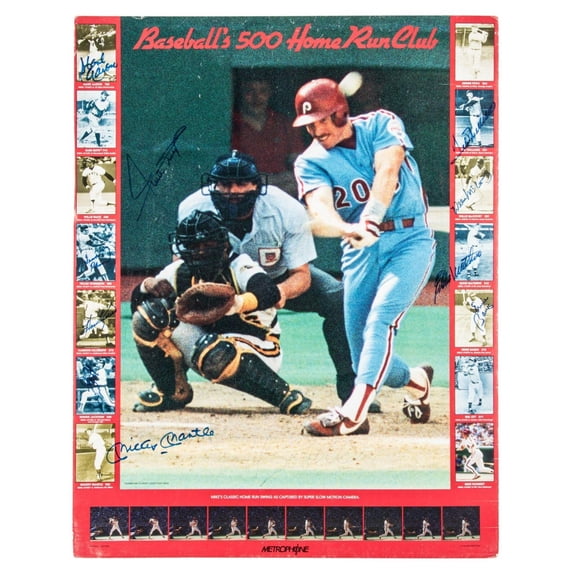 Mickey Mantle Ted Williams Willie Mays 500 Home Run Signed 22x28 Poster Beckett