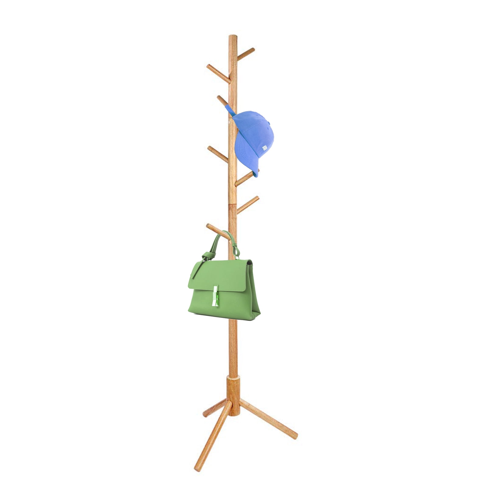 Coat Rack Sturdy Wooden Coat Rack Stand, Adjustable Coat Tree, Free