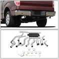 thumbnail image 4 of For 09-14 Ford F150 4.6L 5.0L 5.4L FM Style Dual Tailpipes Side/Rear Exit Cat-Back Exhaust System, 4 of 6