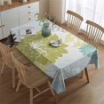 thumbnail image 2 of Green and Blue Pioneer Flower Pattern Rectangle Tablecloth 60"x84",Waterproof Polyester Rectangle Table Cloth, Wipeable Spillproof Polyester Tablecloth for Dining, Camping, Indoor and Outdoor, 2 of 5