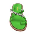 thumbnail image 3 of XYD Women Stylish Open Split Toe Crossed Strap Sandals Crystal Studded Flats Comfortable Beach Daily Shoes Size 10 Green, 3 of 4