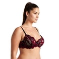 thumbnail image 3 of Curve Muse Women's Plus Size Push Up Add 1 Cup Underwire Perfect Shape Lace Bras-2Pk-Black/Red,Powder Silver-32DD, 3 of 6