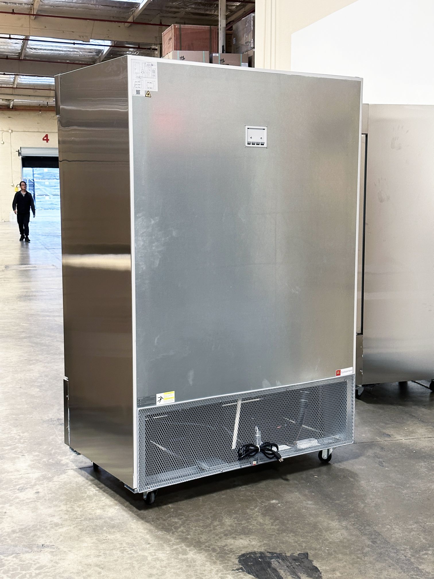 Cooler Depot Reach In Two Door Stainless Steel Fridge Refrigerator Stainless Steel Interior AKR-13781, NSF Certified