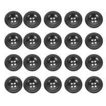 Raindrops 20Pcs Round Sewing Buttons for Coats and Shirts Black Four Holes Wood