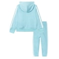thumbnail image 2 of LittleSpring 4T Blue Athletic Hoodies and Joggers Set for Toddler Boys Girls Tracksuits Zip up Cotton Soft, 2 of 6