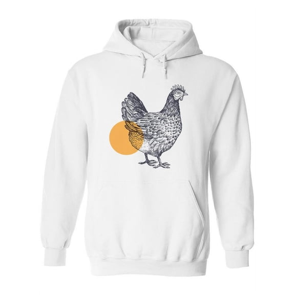 Hen Pencil Drawing With Circle Hoodie Women -Image by Shutterstock, Female Medium