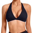 thumbnail image 3 of ManxiVoo Wireless Sports Bra Backless Deep V Neck Halter Design with Removable Padded Cups for Yoga Running Fitness Gym Workout, 3 of 7